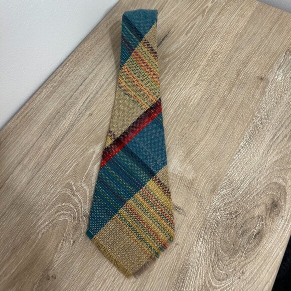 Los Wigwam Weavers El Ricos hand woven plaid tie - Picture 1 of 6